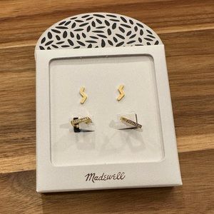 ✨ Madewell Mismatched Earring Set, 2 Pairs, Gold
